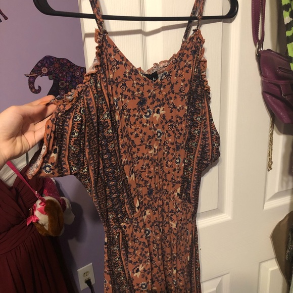 Floral brown romper - Picture 2 of 4